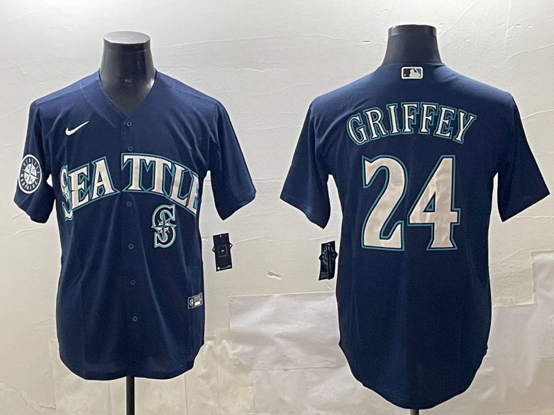 Men Seattle Mariners #24 Griffey Blue Game 2025 Nike MLB Jersey style 5->seattle mariners->MLB Jersey
